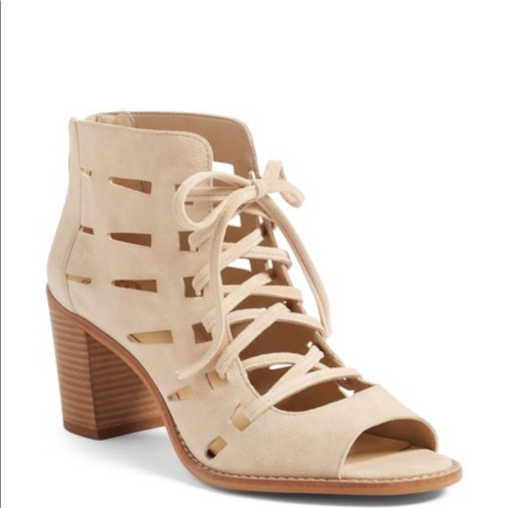 Vince Camino Tressa lace up sandal bootie Beige